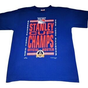New York Rangers Blue Stanley Cup Champs Tee